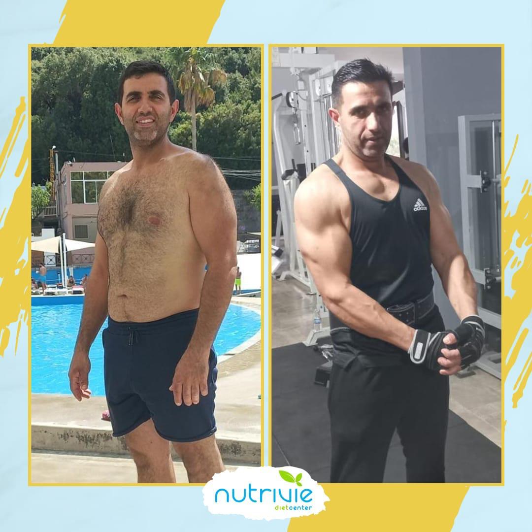 Nutrivie client transformation, before and after