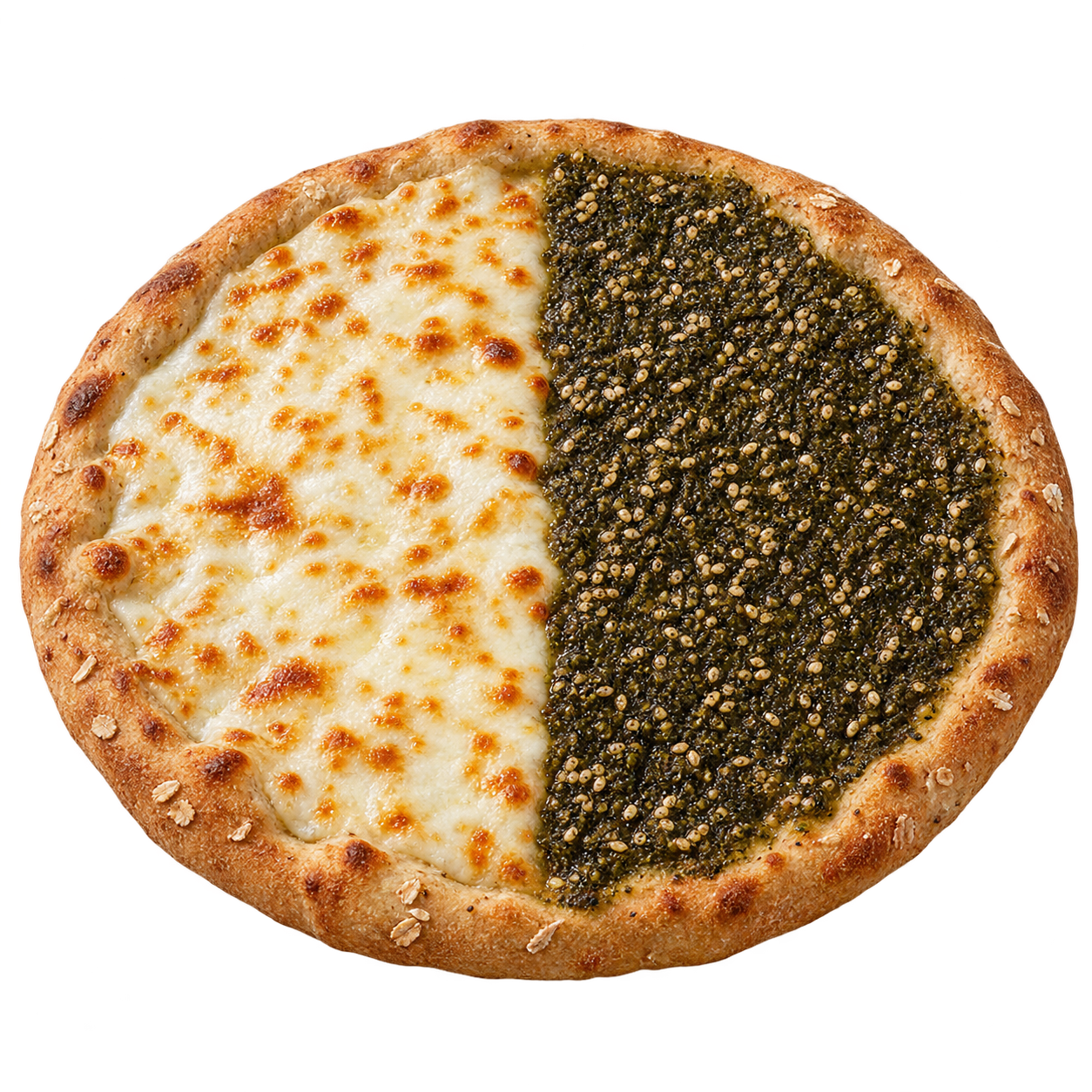 Oat Man2ouche Half Zaatar Half Cheese